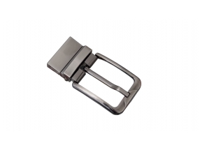 METAL BUCKLE FOR DOUBLE-FACED MEN'S BELT, INSIDE SIZE 35mm, ROTATING CLIP